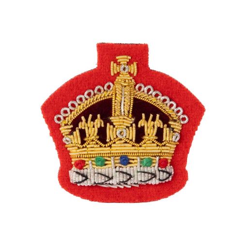 Picture of Mess Dress Crowns - Warrant Officer Class 2 - Gold on Scarlet Ground - Tudor Crown