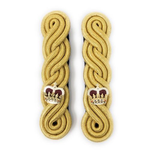 Picture of Shoulder Cords Male - 3 Ply - Gold Gilt Wire - Dark Blue Backing - No1 Dress - Major