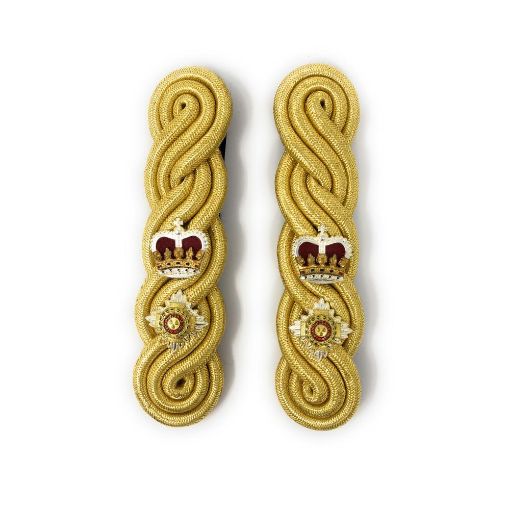 Picture of Shoulder Cords Male - 3 Ply - Gold Gilt Wire - Dark Blue Backing - No1 Dress - Lieutenant Colonel