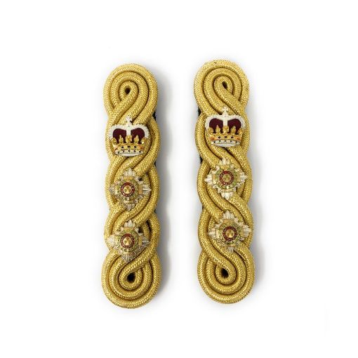 Picture of Shoulder Cords Male - 3 Ply - Gold Gilt Wire - Dark Blue Backing - No1 Dress - Colonel