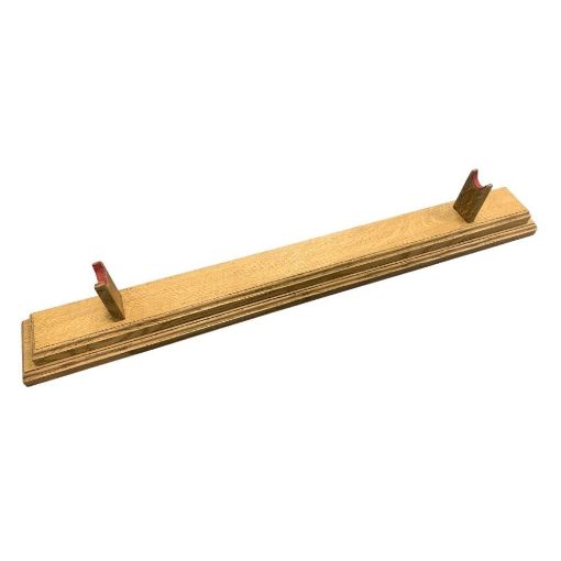 Picture of Sword Desk Mount in Light Oak with a Brass Engraving Plate